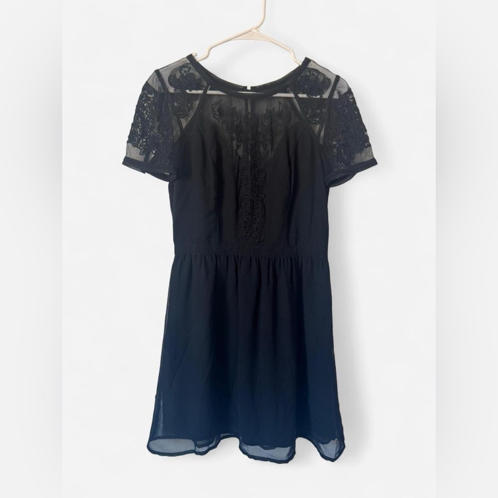Anthropologie Kimchi Blue Black Sheath Mini Dress